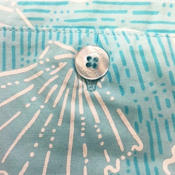 LILLY Pulitzer Seashell Print Cropped Pant Capri Cotton White Label Vintage - Picture 5 of 11